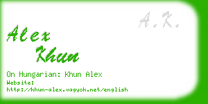 alex khun business card